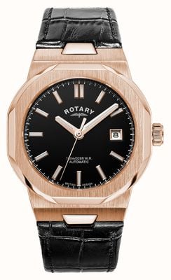 Rotary Sport Automatic (40mm) Black Dial / Black Leather Strap GS05414/04