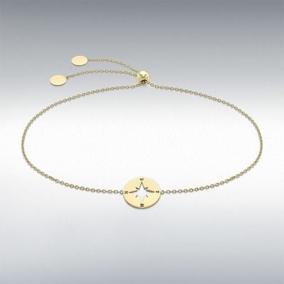 9ct Yellow Gold Compass Disc Slider Bracelet 1.29.8204