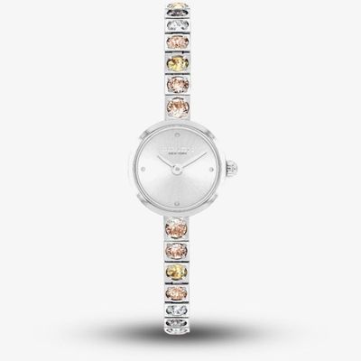 Coach Ladies Iris Silver Dial Multi Colour CZs Tennis Bracelet Watch 14504722