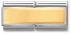 Nomination Classic DOUBLE ENGRAVED Steel And Bonded Yellow Gold CUSTOM Smooth Plate Charm 030710/01 - alternate view 2