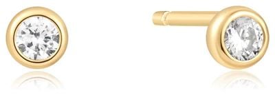 Ania Haie Gold Solitaire Cubic Zirconia Studs E059-03G