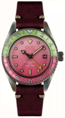 Out Of Order Cosmopolitan Automatic GMT (40mm) Pink Dial / Coral Red Leather OOO.001-25.COS