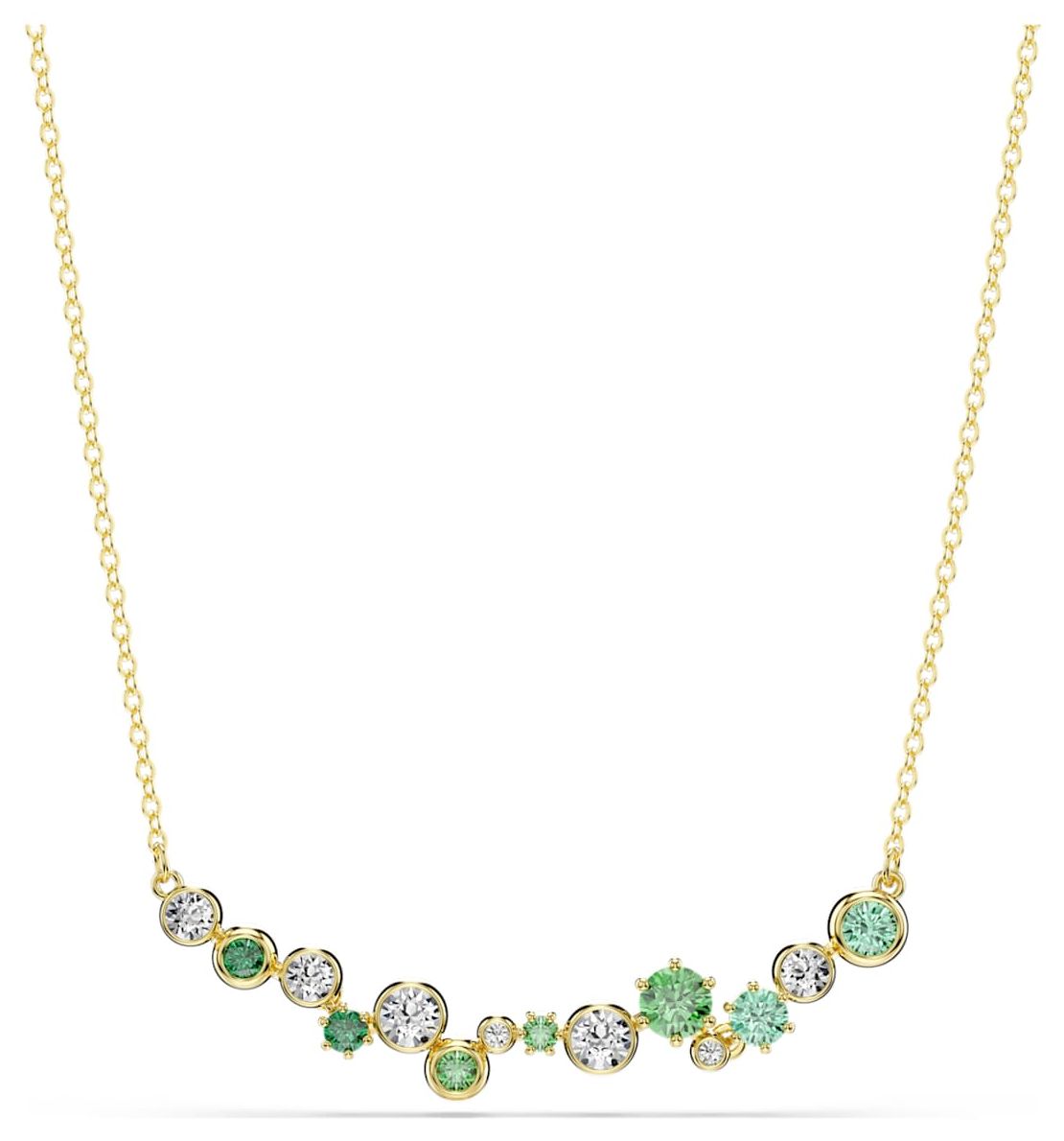 Swarovski 5732247 Constella Necklace Mixed Cuts, Green, Gold Jewellery