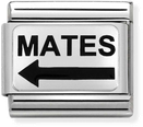 Nomination Classic OXIDIZED PLATES In Steel Enamel And 925 Silver MATES Arrow (Soul Mates) Charm 330208/23