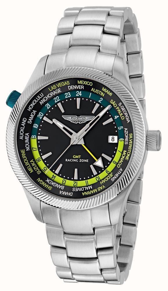 Aston Martin GRZ Icon Quartz Racing Zone GMT (41mm) Podium Green Dial / Steel Bracelet + Silicone Strap MTIZ1F503 - alternate view 2