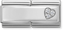 Nomination Classic Heart Sterling Silver & Steel Charm 330731/09 - alternate view 2