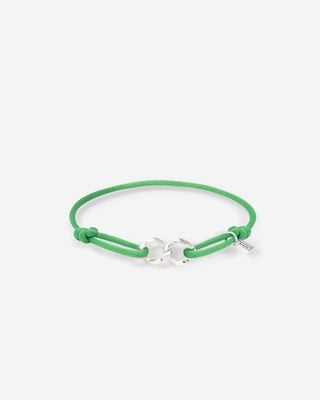 Buddha To Buddha Chain XS Green Cord Sterling Silver Infinity Symbol Bracelet 001J051350725