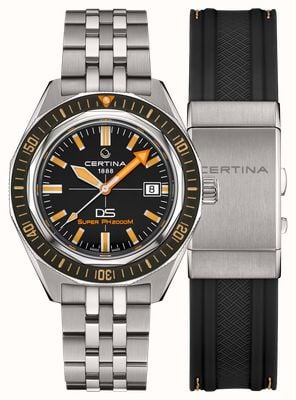 Certina DS Super PH2000M Powermatic 80 (43mm) Black Dial / Titanium Bracelet Watch C0506074405102