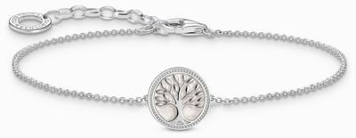 Thomas Sabo Tree of Love White Enamel Sterling Silver Bracelet 19cm A2160-007-21-L19V