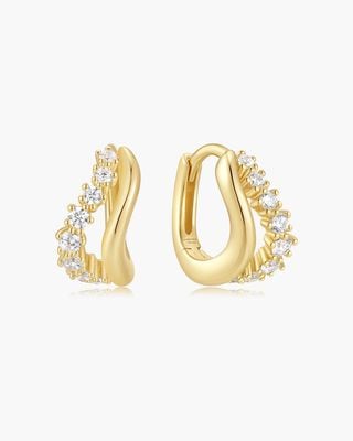 Ania Haie Gold Duet Wave Huggie Hoop Earrings E079-10G