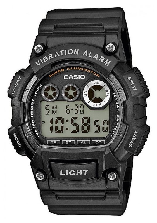 Casio W-735H-1AVEF Men's Black Resin Strap Vibration Alarm Watch