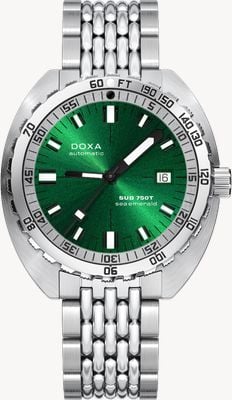 DOXA SUB 750T Sea Emerald (45mm) Green Sunray Dial / Stainless Steel Rice-Grain Bracelet 825.10.131.10