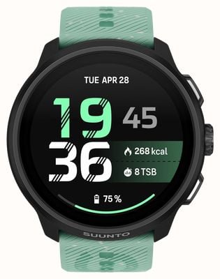 Suunto RUN 2 Lightweight AMOLED Running Watch - 4GB (46mm) Aloe Green - Silicone Watch SS051725000