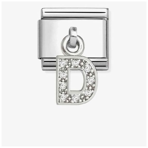 Nomination 331818/04 Classic Letter D Cubic Zirconia Charm Jewellery