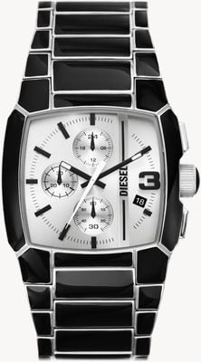 Diesel Men's Cliffhanger (40mm) Silver Dial / Black and Silver Stainless Steel Bracelet DZ4646