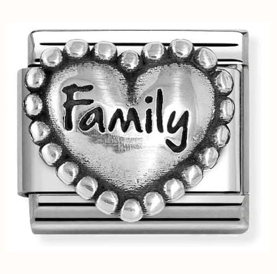 Nomination Composable Classic Link Heart FAMILY Sterling Silver Plated Stainless Steel 330101/84