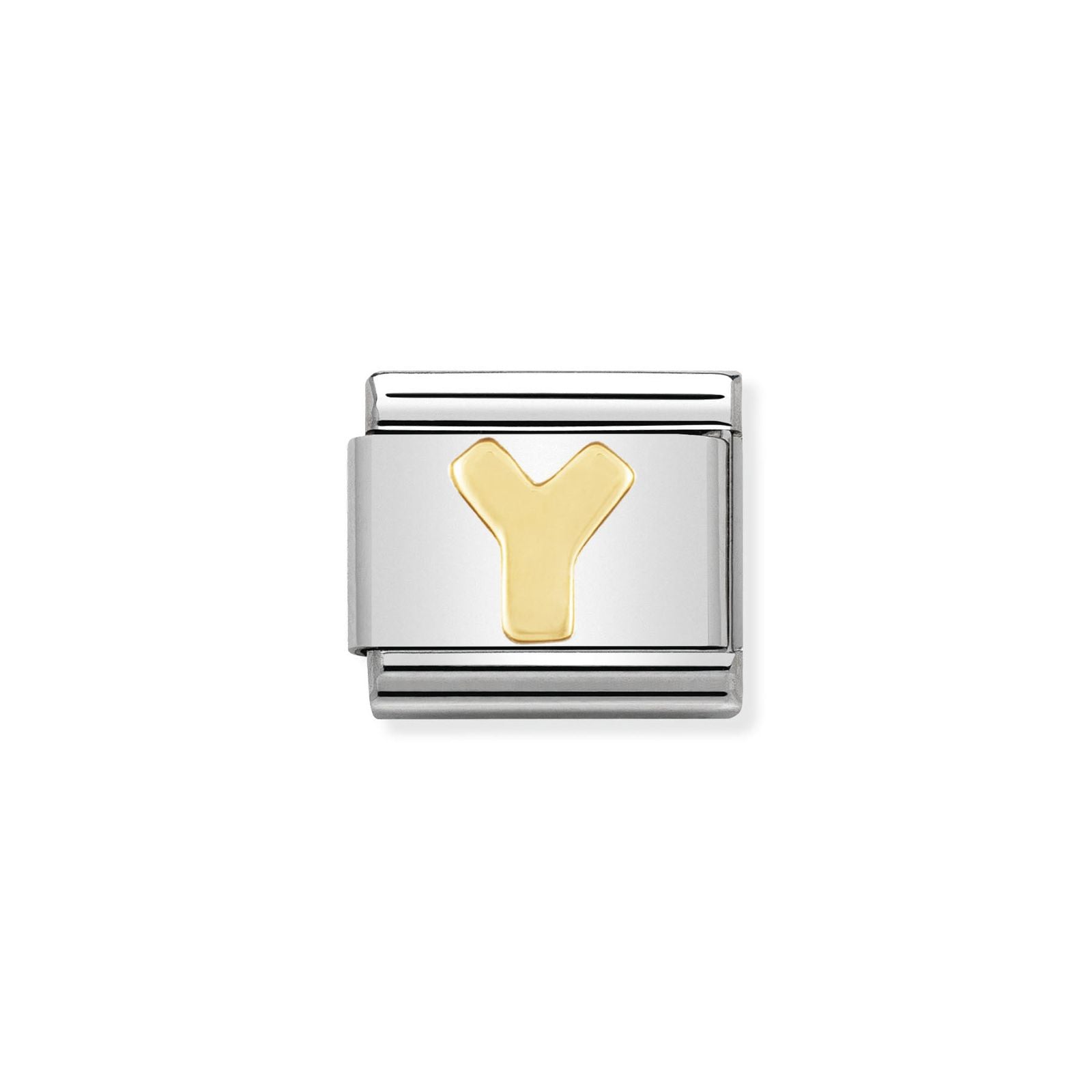 Nomination 030101/25 Classic Letter Y 18ct Gold & Steel Jewellery