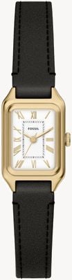 Fossil Raquel Mini Three-Hand Quartz (18mm) White Dial / Black Leather Strap ES5470