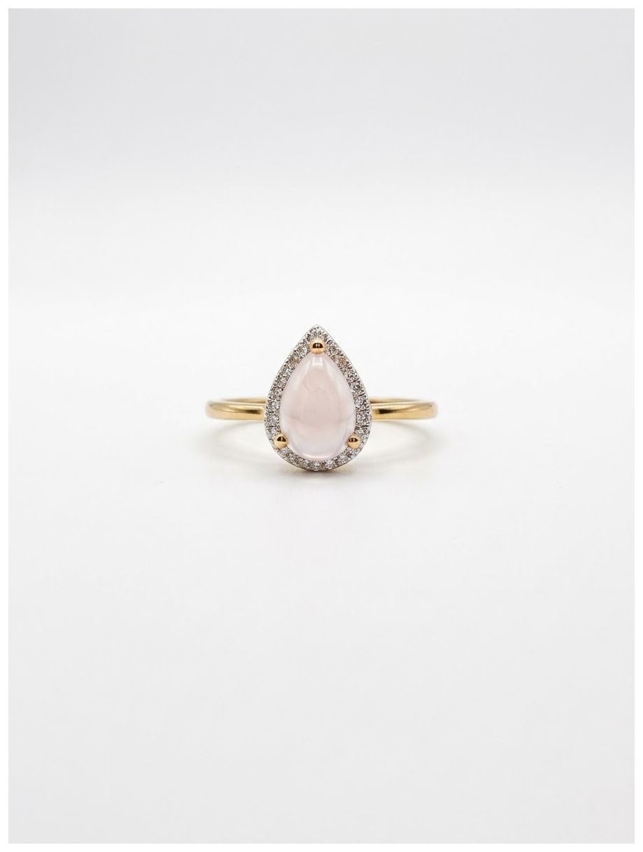 Treasure House J83504 Natural Diamond & Rose Quartz Cabochon Jewellery