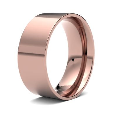 James Moore Wedding Rings | 18ct Rose Gold | 8mm | Light | Flat Court | AG_8LLE-18R