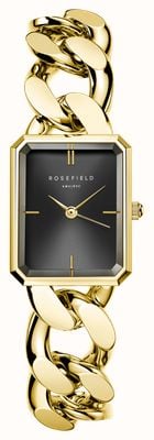 Rosefield Studio Edition - Octagon XS (19.5mm) Black Dial / Gold-Plated Stainless Steel Bracelet SBGSG-O57