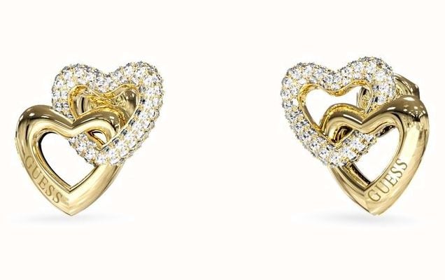 Guess Beloved Heart Link Gold-Tone Studs UBE06015YG