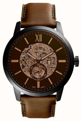 Fossil Men's Townsman Automatic | Brown Open Heart Dial | Brown Leather Strap ME3155
