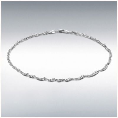 IBB Sterling Silver Twist Curb Anklet 23cm/9" 8.23.0474