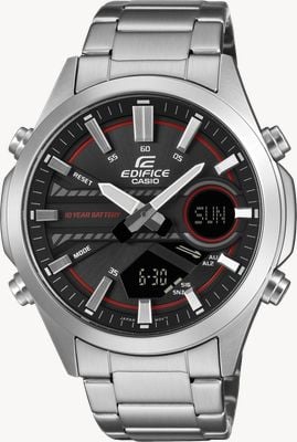 Casio Edifice Dual-Display (45.5mm) Black Dial / Stainless Steel Bracelet EFV-C120D-1A4EF