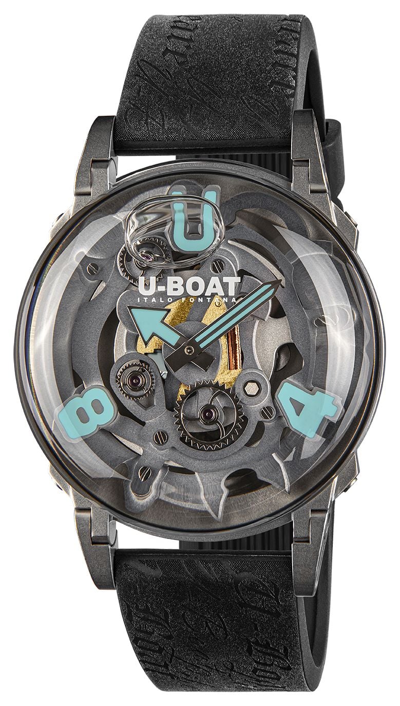 U-Boat 3352 U-65 SS Turquiose (44mm) Grey Skeleton Dial / Watch