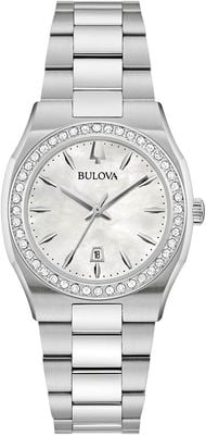 Bulova Women's Surveyor (31mm) Mother-of-Pearl Dial Diamond Bezel / Stainless Steel Bracelet 96R245
