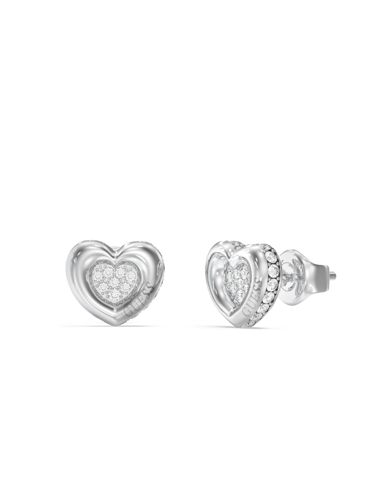 Guess UBE05466RH Guess Womens L.O.V.E. 10mm Heart Pave Studs Jewellery