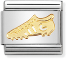 Nomination Classic Football Boot 18ct Gold & Steel Charm 030106/04
