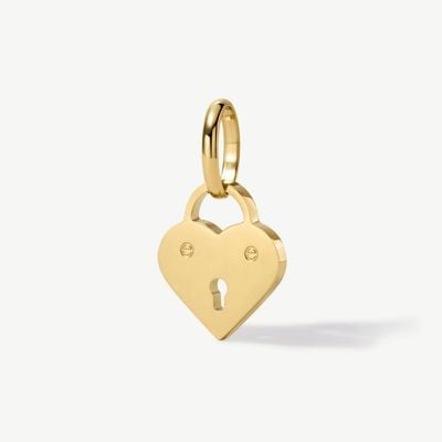 D.LOUISE Gold Tone Mini Heart Padlock Charm CH11