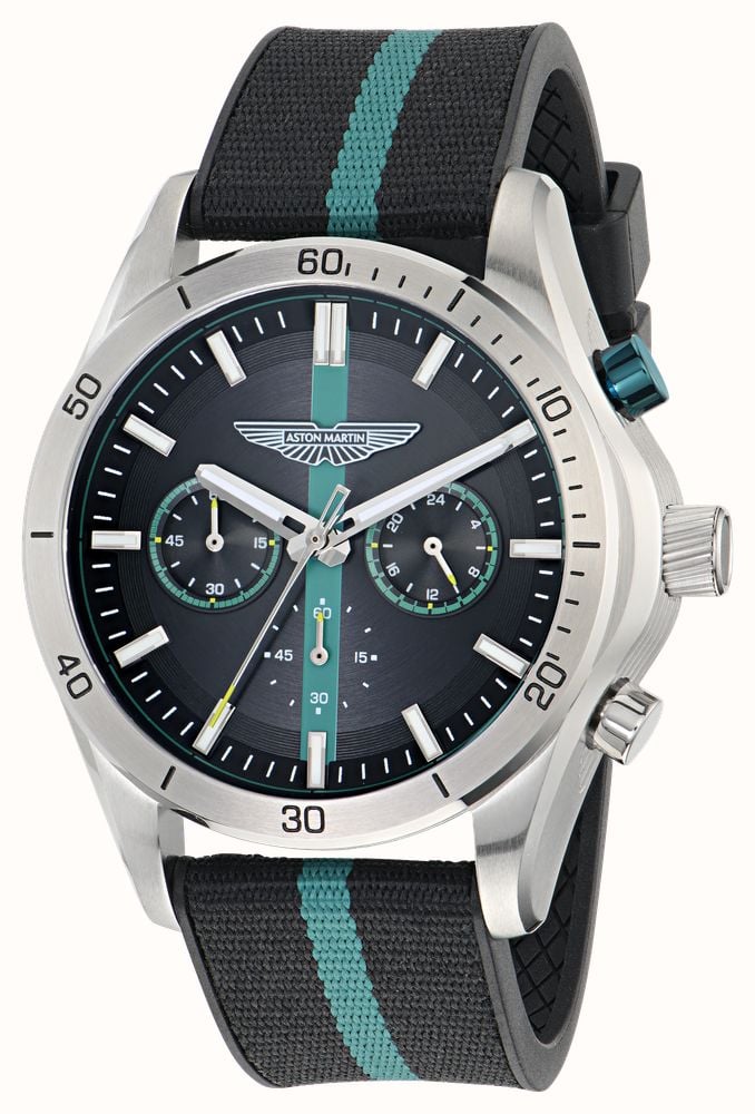 Aston Martin Thrill CLP Quartz Chronograph (45mm) Black Dial / Steel Bracelet & Silicone Strap MTRL1F607 - alternate view 3