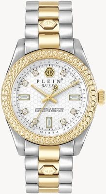 Philipp Plein $TREET COUTURE QUEEN (36mm) White Dial / Two-Tone Stainless Steel Bracelet PWDAA0521