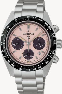 Seiko Prospex Speedtimer ‘Youngtimer’ Solar Chronograph (39mm) Pale Pink Dial / Stainless Steel Bracelet SSC963P1
