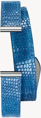 Herbelin Antarès Interchangeable Watch Strap - Double Wrap Viper Textured Blue Leather / Steel - Strap Only BRAC17048A188
