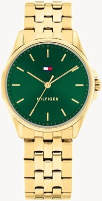 Tommy Hilfiger Jade (30mm) Green Dial / Gold PVD Stainless Steel Bracelet 1782799