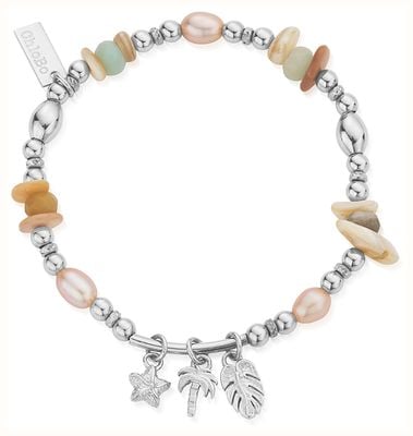 ChloBo TREASURES OF BALI Hopeful Shores Pearl Charm Bracelet - 925 Sterling Silver SBAPSMULC