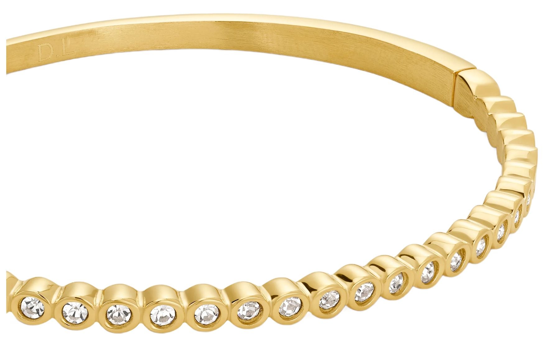 D.LOUISE SKB-025-01 Bezel Tennis Bangle Gold Cubic Zirconia Jewellery