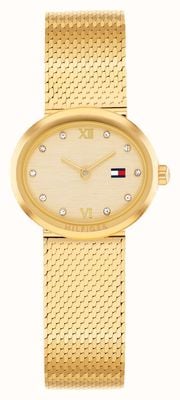 Tommy Hilfiger Moria (25mm) Gold Dial / Gold PVD Stainless Steel Mesh Bracelet 1782847
