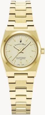 Jacques Du Manoir Horizon Three-Hand Quartz (25mm) Gold Dial / Gold PVD Stainless Steel Bracelet JWL05604