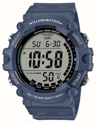 Casio Digital Alarm Chrono (51.2mm) Digital Display / Blue Resin Band AE-1500WH-2AVEF