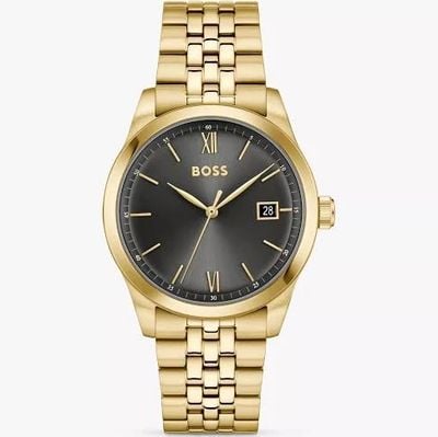 BOSS Men's 39mm Gold Plated Stainless Steel Black Dial Langford Watch 1514359