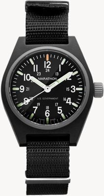 Marathon GPQ MaraGlo Black General Purpose Quartz US Government (34mm) Black Dial / Black Ballistic Strap WW194009BK-0001