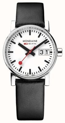 Mondaine Evo2 30mm Big Date Black Leather Strap Watch MSE.30210.LBV