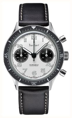 Hanhart 415 ES Panda (39mm) White Dial / Black Leather Strap - M H703.201-8010