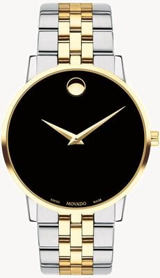 Movado Men's Museum Two Tone Gold Plated Stainless Steel 0607200