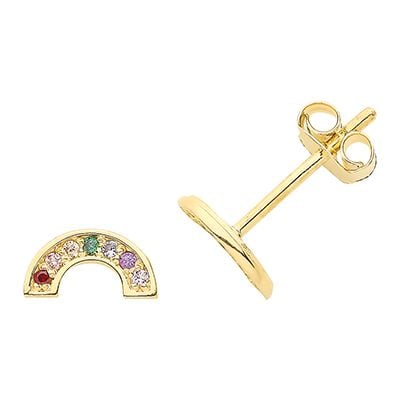 Treasure House ES1664 9ct Yellow Gold Rainbow Cubic Zirconia Jewellery
